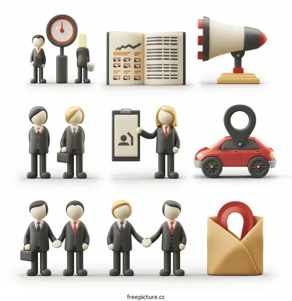 3D Business People Collaborating