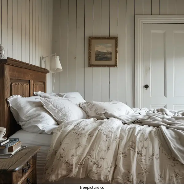 Cozy Bedroom with Elegant Floral Bedding