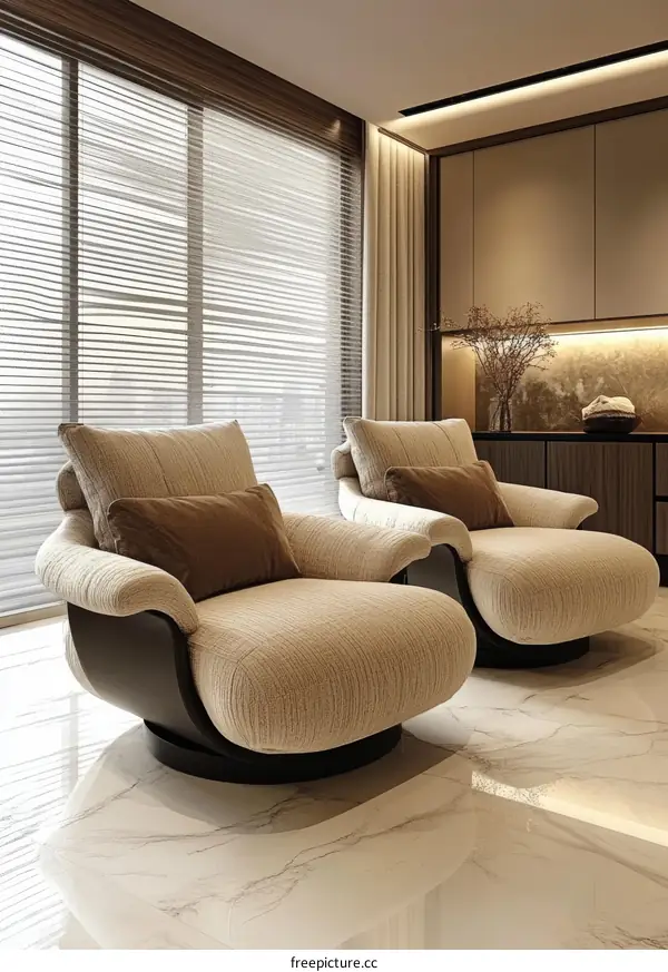 Modern Living Room with Stylish Armchairs