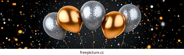 Shiny Metallic Balloons Celebration Background