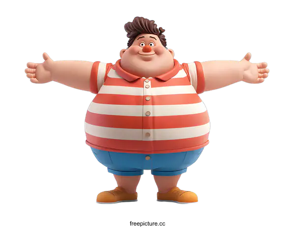 [Transparent Background PNG]Happy Cartoon Boy with Open Arms