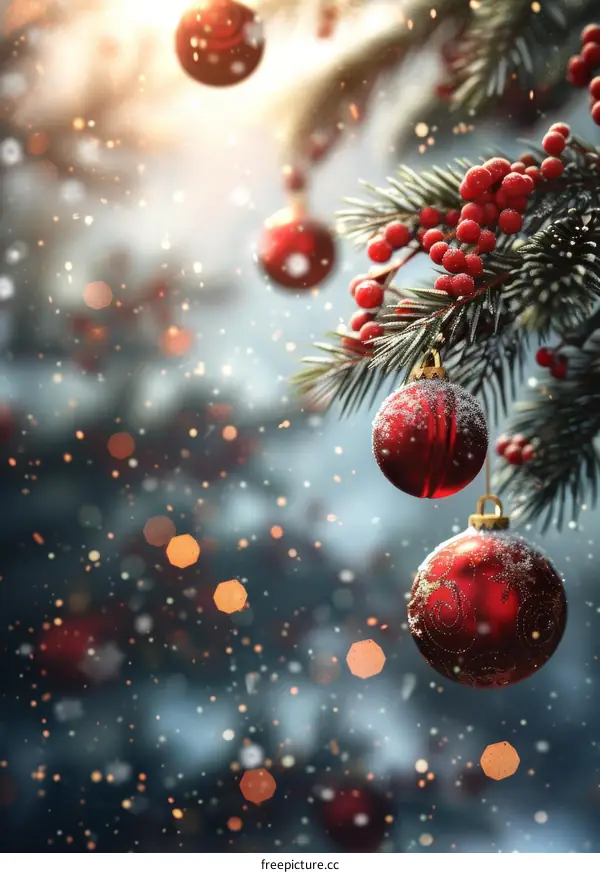 Winter Christmas Tree Decoration Background