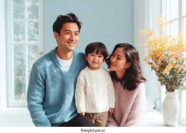 Happy Family Portrait with Casual Attire