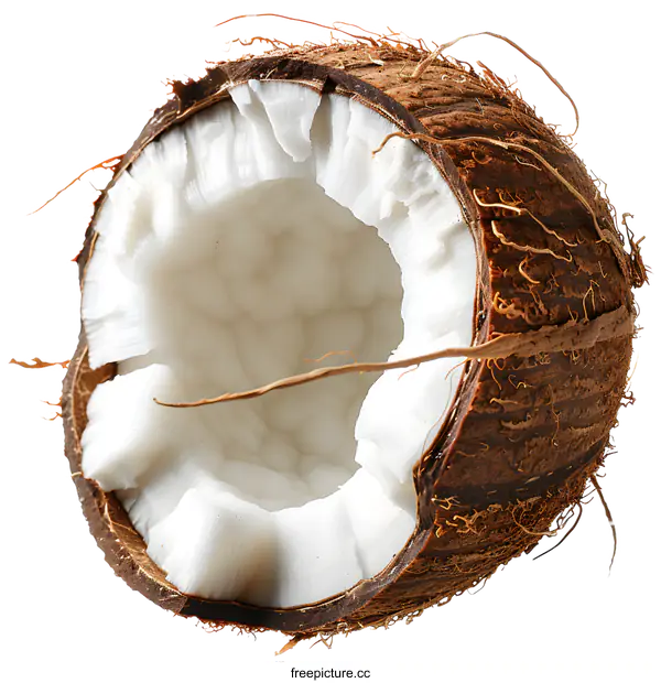 [Transparent Background PNG]Half of a coconut