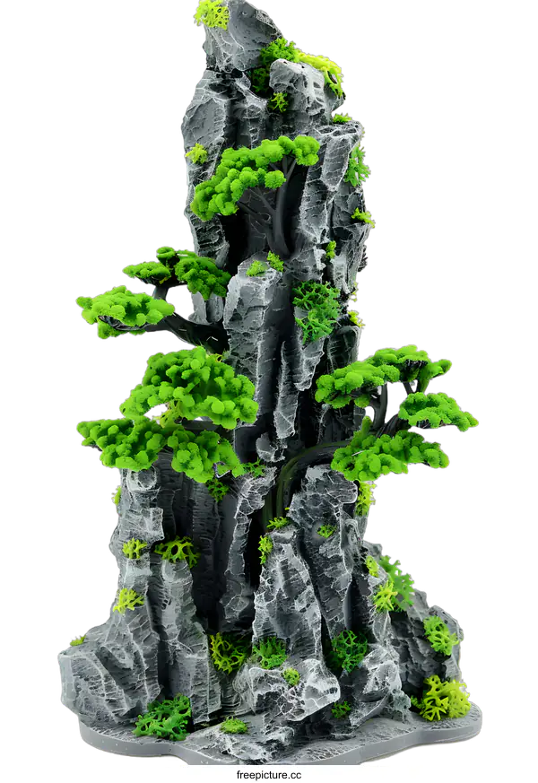 [Transparent Background PNG]Artificial Rock Mountain Decor for Aquarium Tank