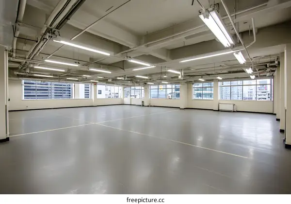 Empty Office Space with City View