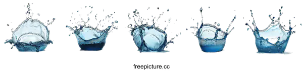 [Transparent Background PNG]Water Splash Illustrations Collection