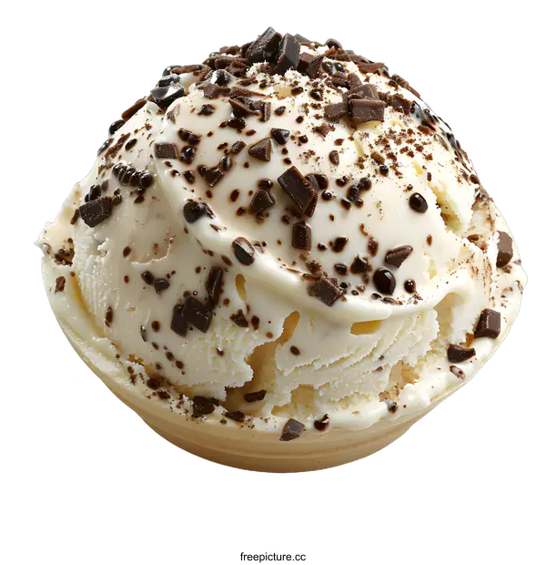 [Transparent Background PNG]Vanilla Ice Cream with Chocolate