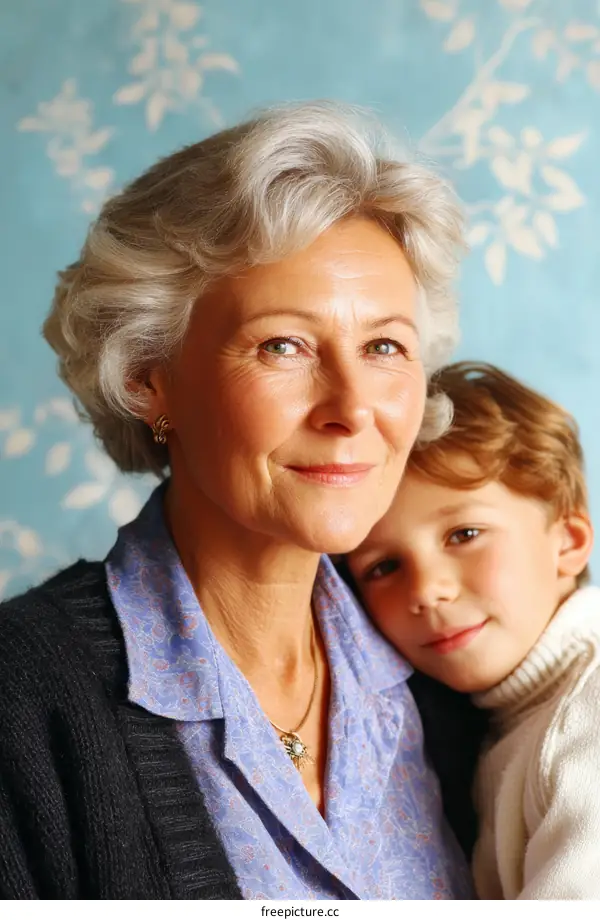 Grandmother and Grandson Loving Embrace