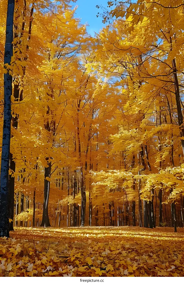 Golden Autumn Forest Landscape