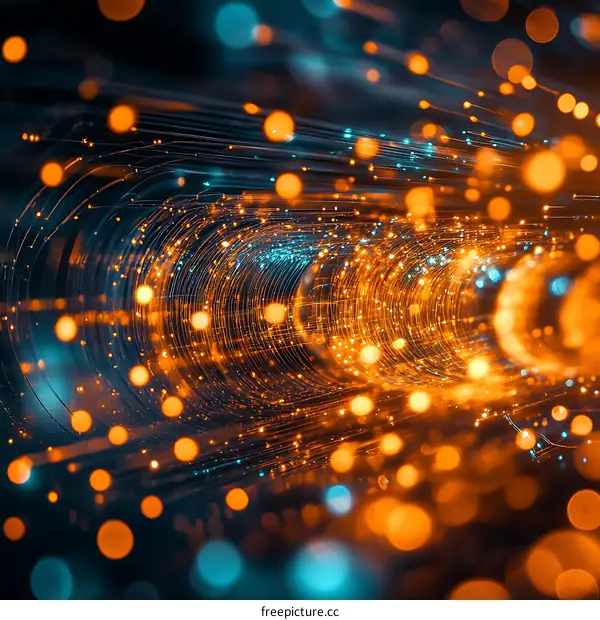 Abstract Futuristic Light Tunnel