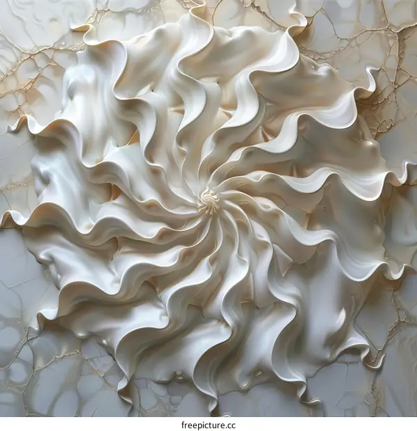 Abstract White Marble Flower