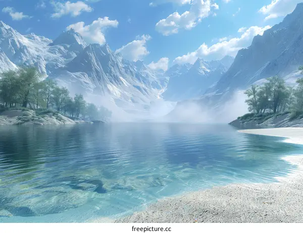 Majestic Mountain Lake Landscape