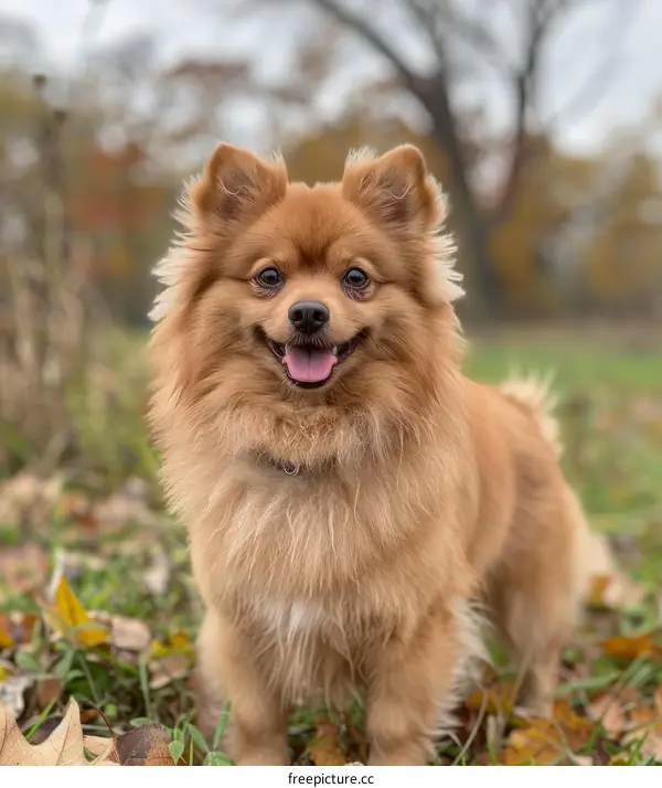 A happy Pomeranian dog with a beautiful smile