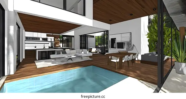 Modern Minimalist Home Design with Indoor Pool