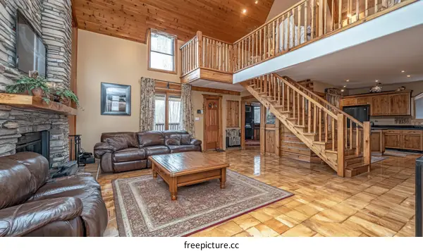 Modern Rustic Living Room with Wooden Accents