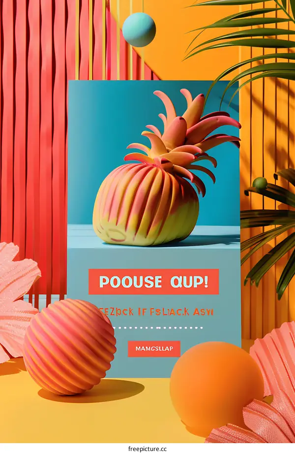 Abstract Pineapple Summer Background Illustration