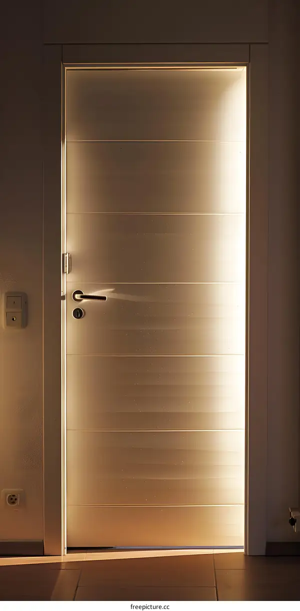 White Door With Light Shining Through