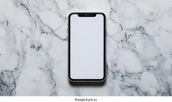 White Smartphone on Marble Background