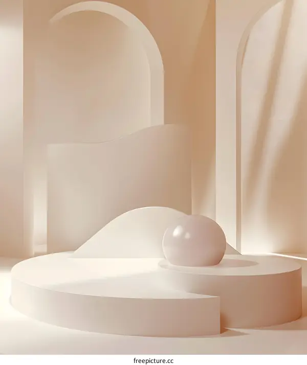 Abstract Minimalist 3D Geometric Shapes Background