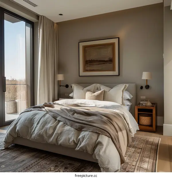 Modern and Minimalist Master Bedroom with City View