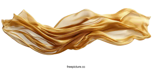 [Transparent Background PNG]Golden Fabric Flowing Design