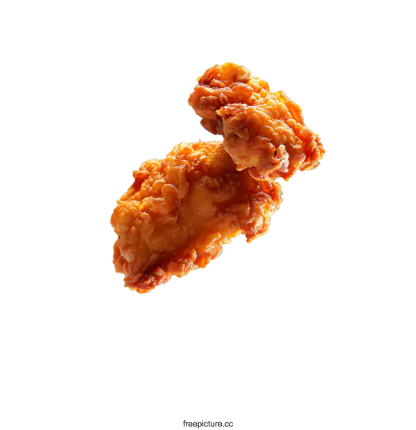 [Transparent Background PNG]Two pieces of crispy fried chicken on a white background