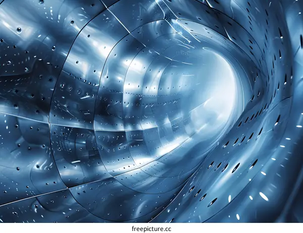 Blue and silver tunnel