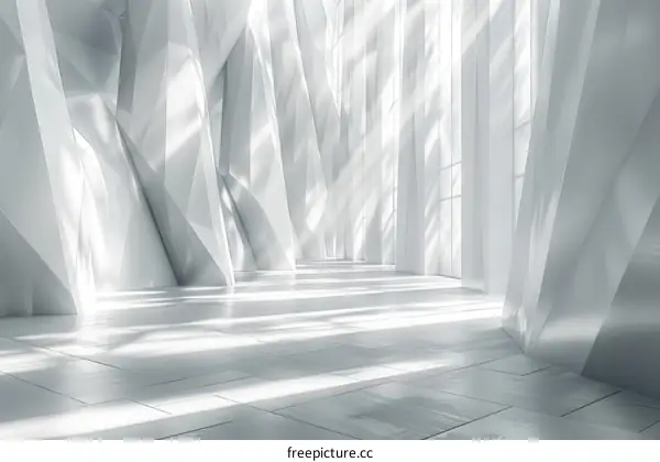White Futuristic Interior Corridor