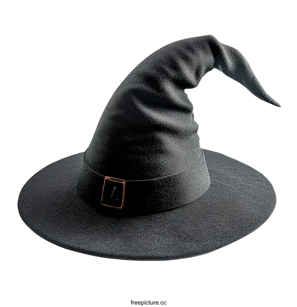 [Transparent Background PNG]Classic Black Witch Hat Isolated on White Background