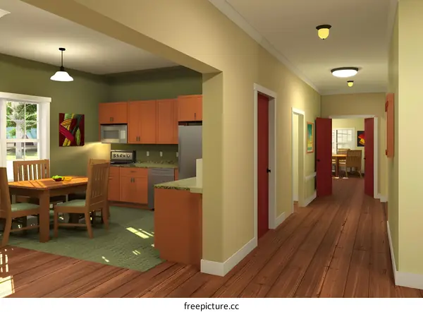 Modern Kitchen and Dining Room Interior Design with Open Concept