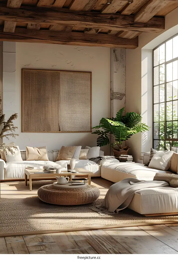 Modern minimalist style home living room