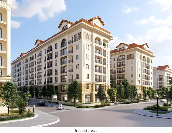 Luxury Residential Building Exterior Design With  Balcony