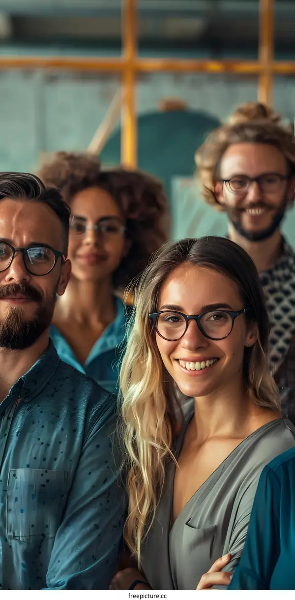 portrait of a group of people in a modern office