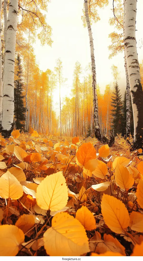Golden Autumn Forest Pathway