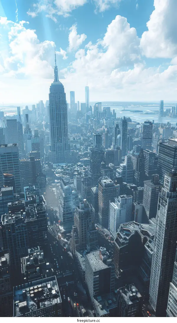 Iconic Empire State Building New York City Skyline