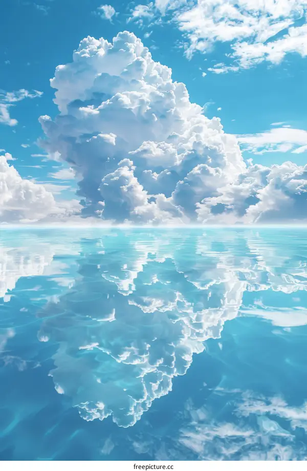Reflective Cloudscape Over a Serene Ocean