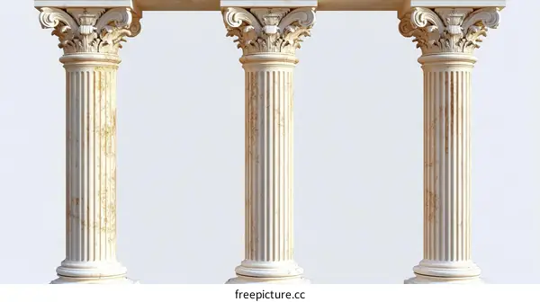 Classic Columns Against a Light Grey Background