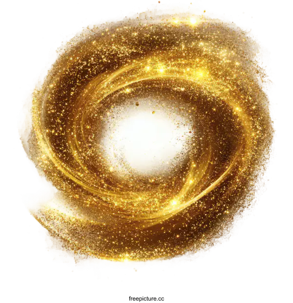 [Transparent Background PNG]Golden Sparkling Circle Abstract Background