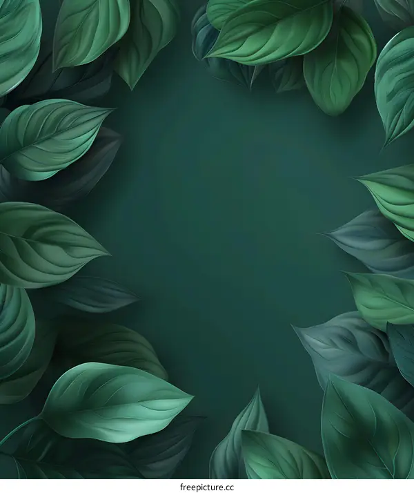 Green Leaves Frame for Background