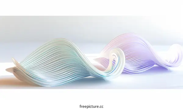 Blue and purple flowing paper waves