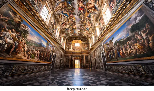 Interior of the Sala Regia, Vatican Palace, Rome