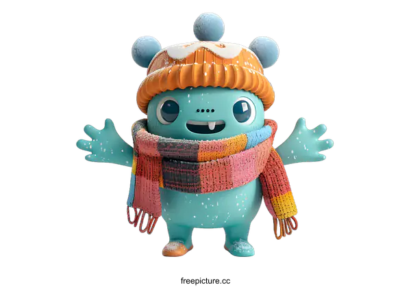 [Transparent Background PNG]Cute Monster Ready for Winter
