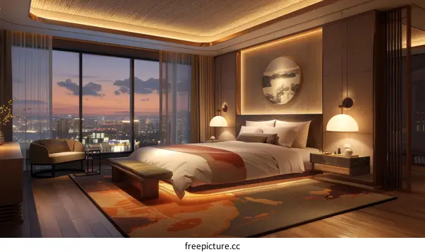 Modern Luxurious Skyline Bedroom Interior Design