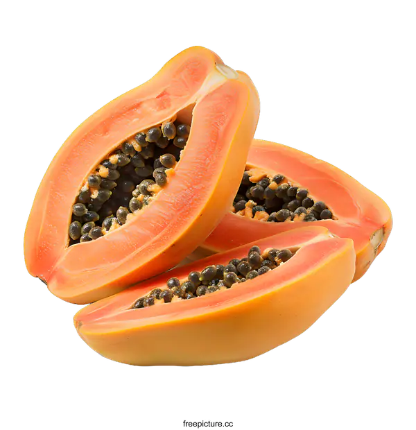 [Transparent Background PNG]papaya halves