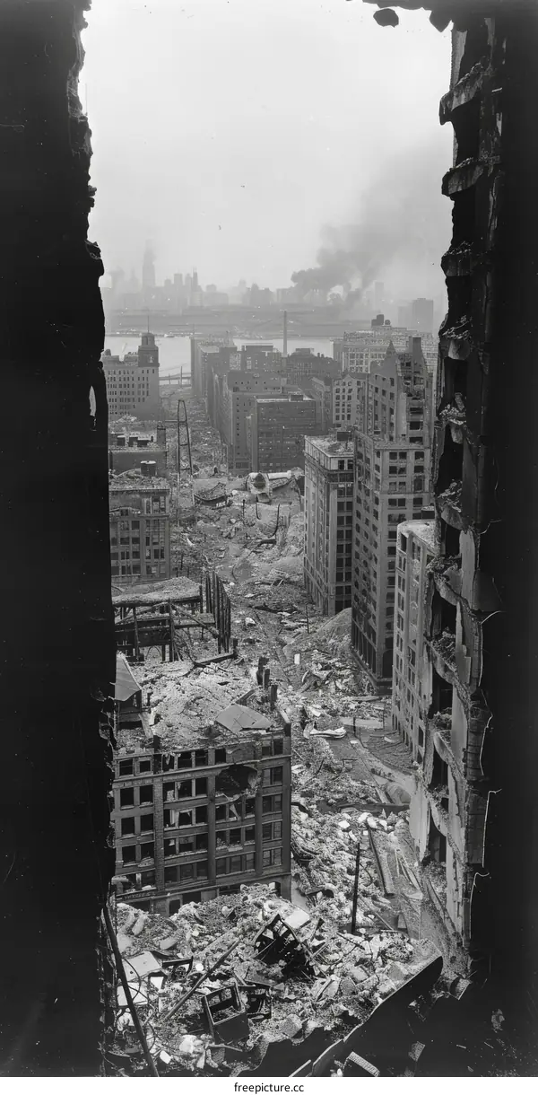 Ruins of Warsaw, Poland, after the Warsaw Uprising of 1944