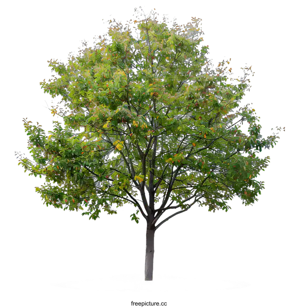 [Transparent Background PNG]Green Tree With Green Grass Isolated On White Background