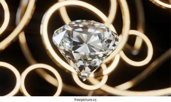 A brilliant round cut diamond with elegant light reflections