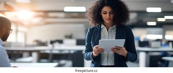 Businesswoman Using Tablet in Office