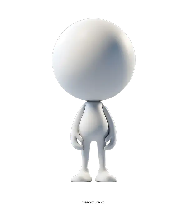 [Transparent Background PNG]Blank 3D Character on White Background